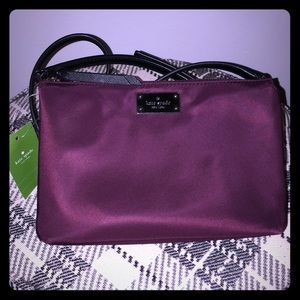 NWT Kate Spade plum nylon crossbody purse